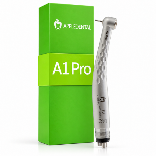 Apple Dental A1 Pro high-speed air rotor handpiece with push-button chuck
