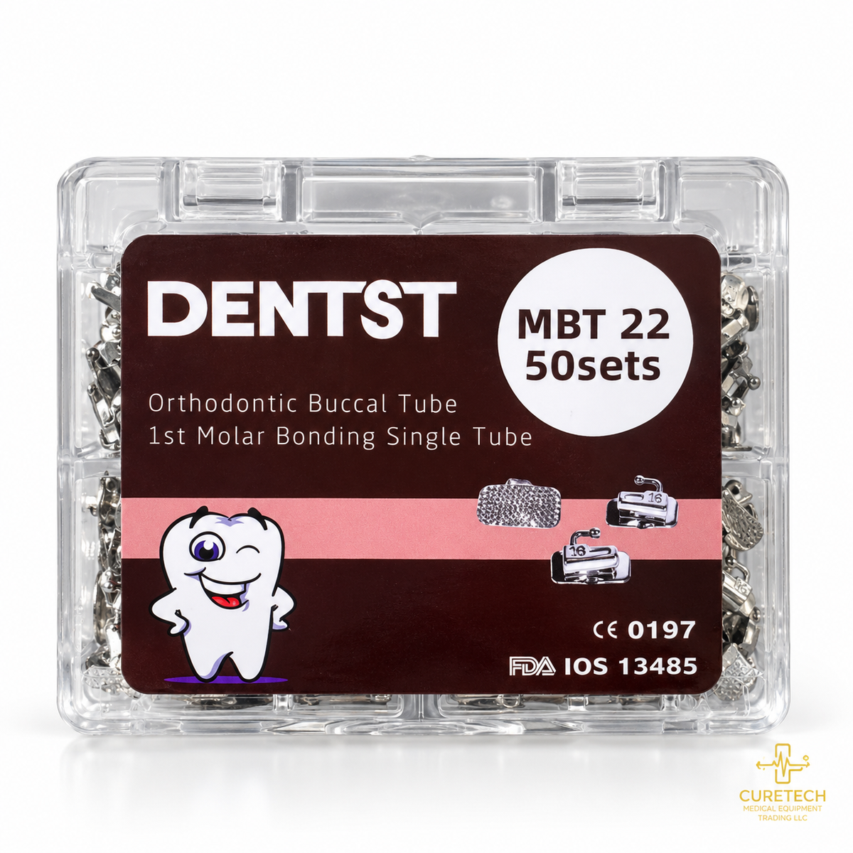 Dental Bondable Buccal Tube Roth/MBT 0.022 Inch – 50 Sets per Box