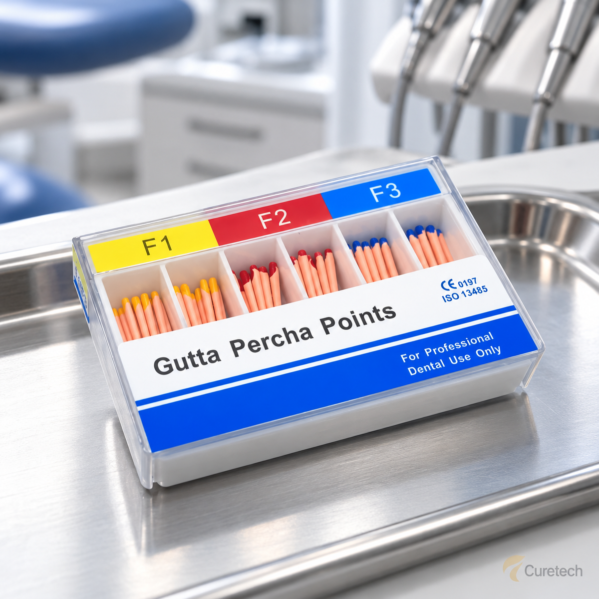 F1–F3 assorted gutta-percha points, 60-piece dental root canal obturation pack